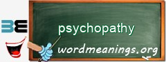 WordMeaning blackboard for psychopathy